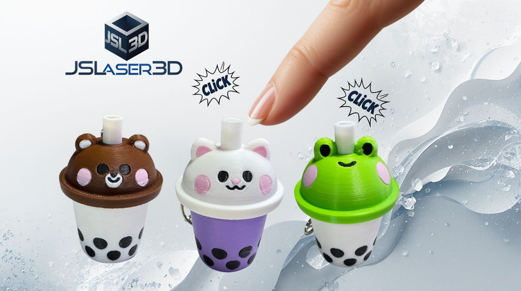Bubble Tea Clicker Keychain