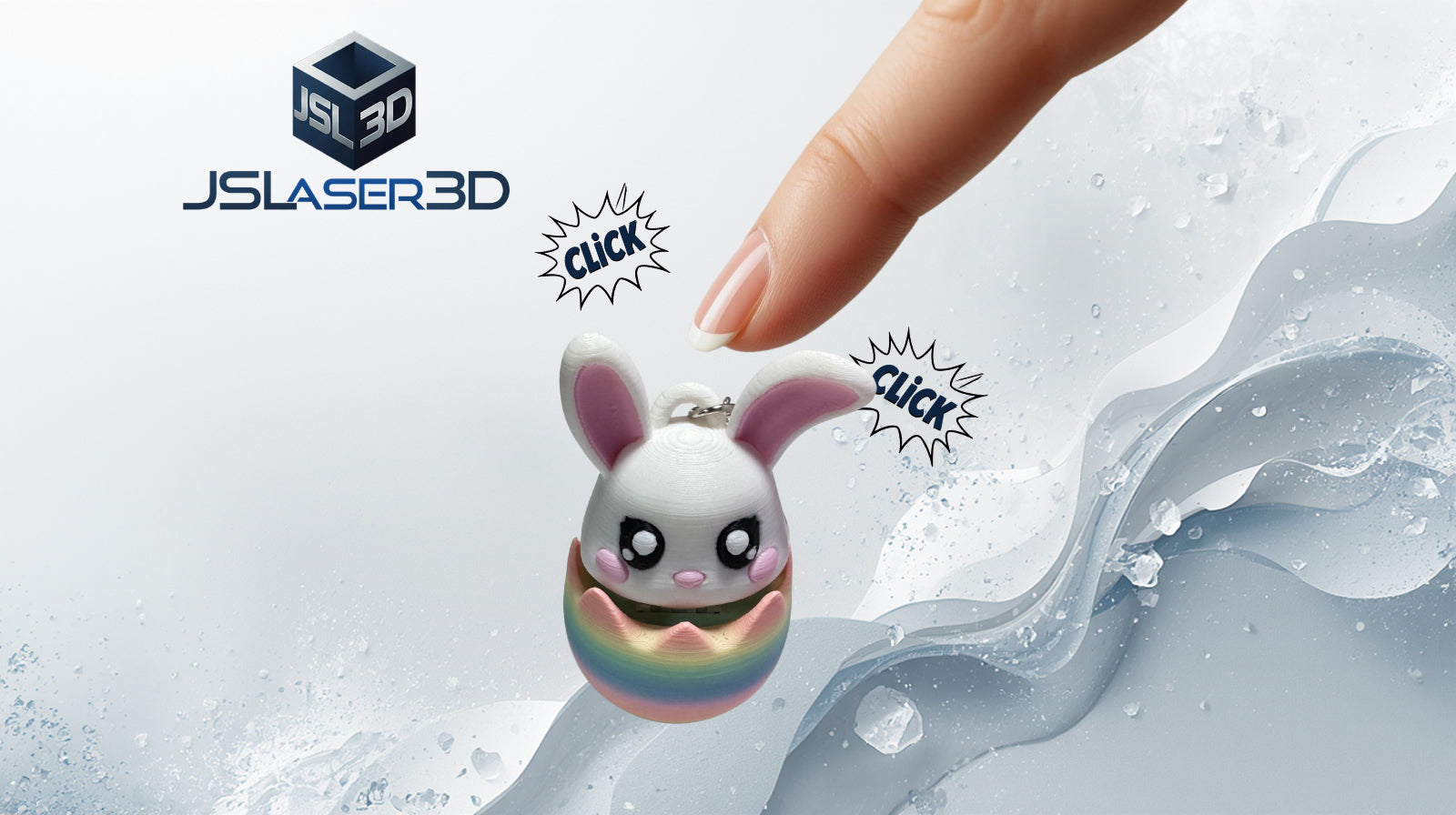 Bunny Egg Clicker Keychain
