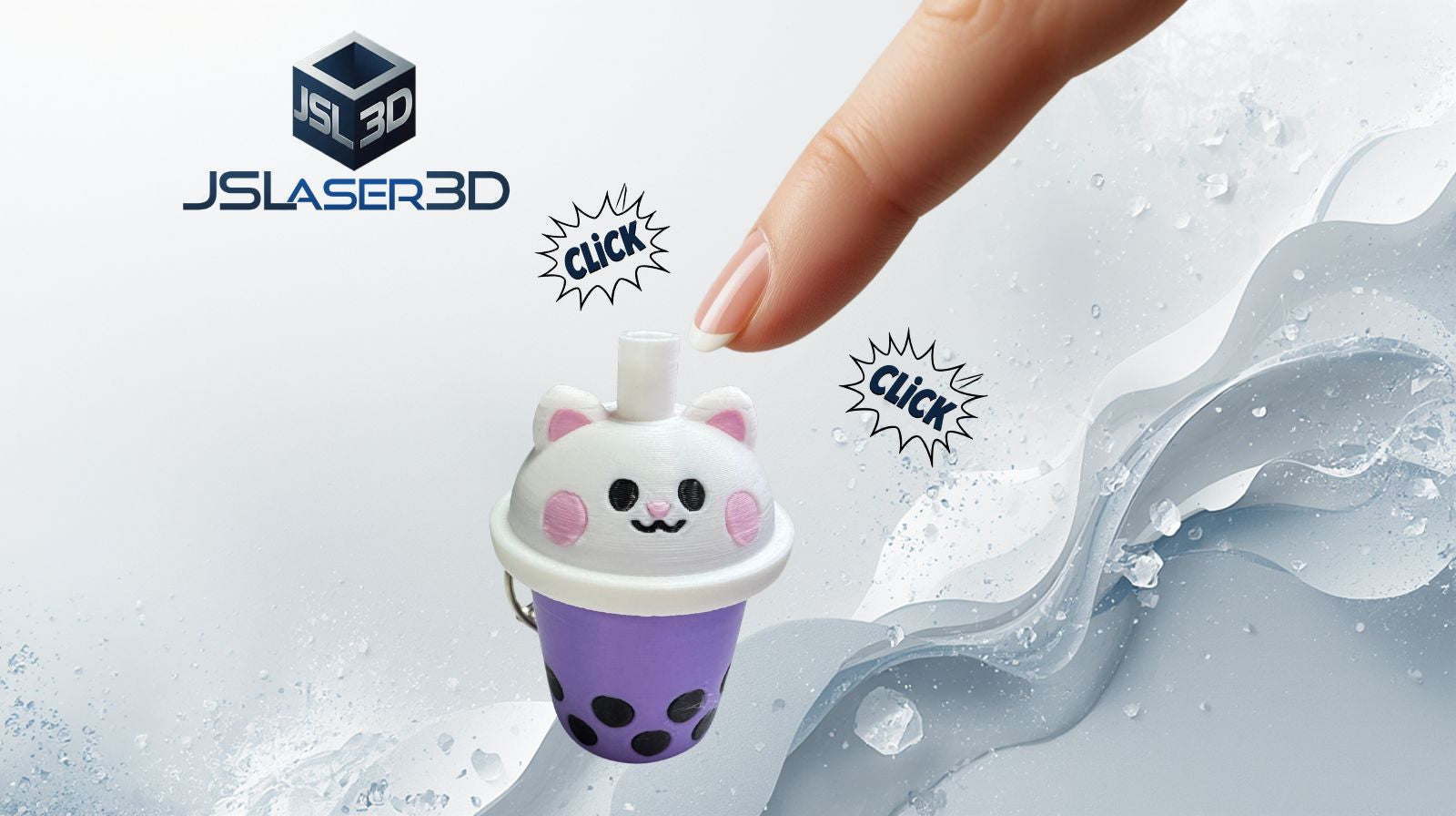 Bubble Tea Clicker Keychain