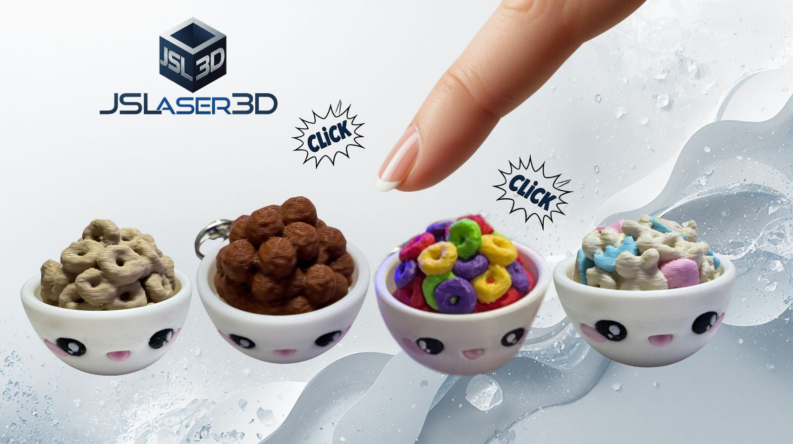 Cereal Bowl Clicker Keychain