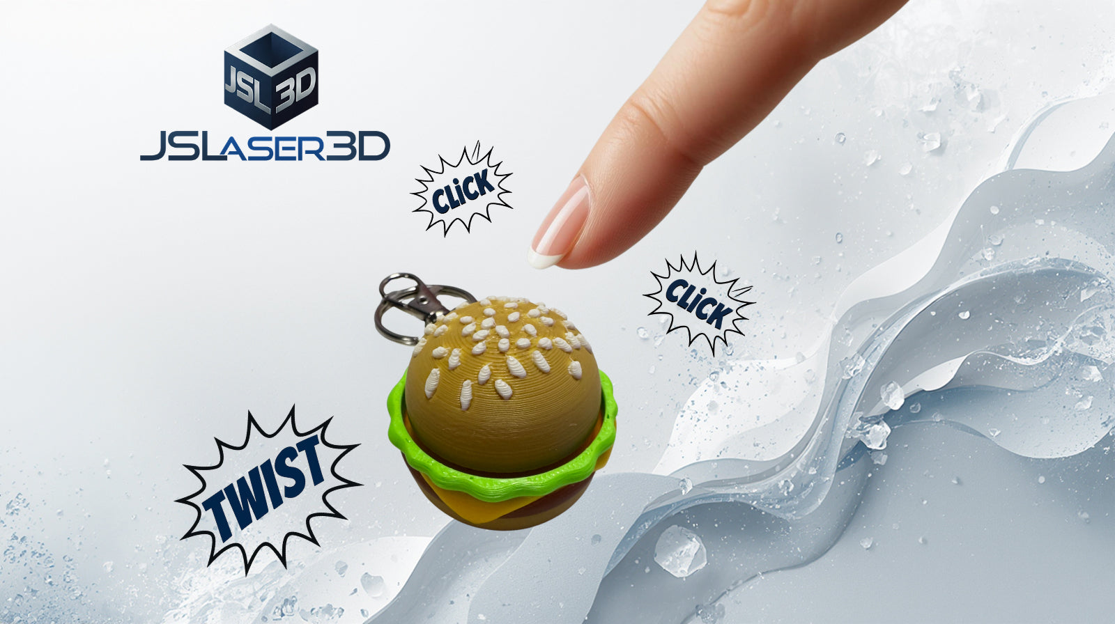 Cheeseburger Twisty Clicker Keychain