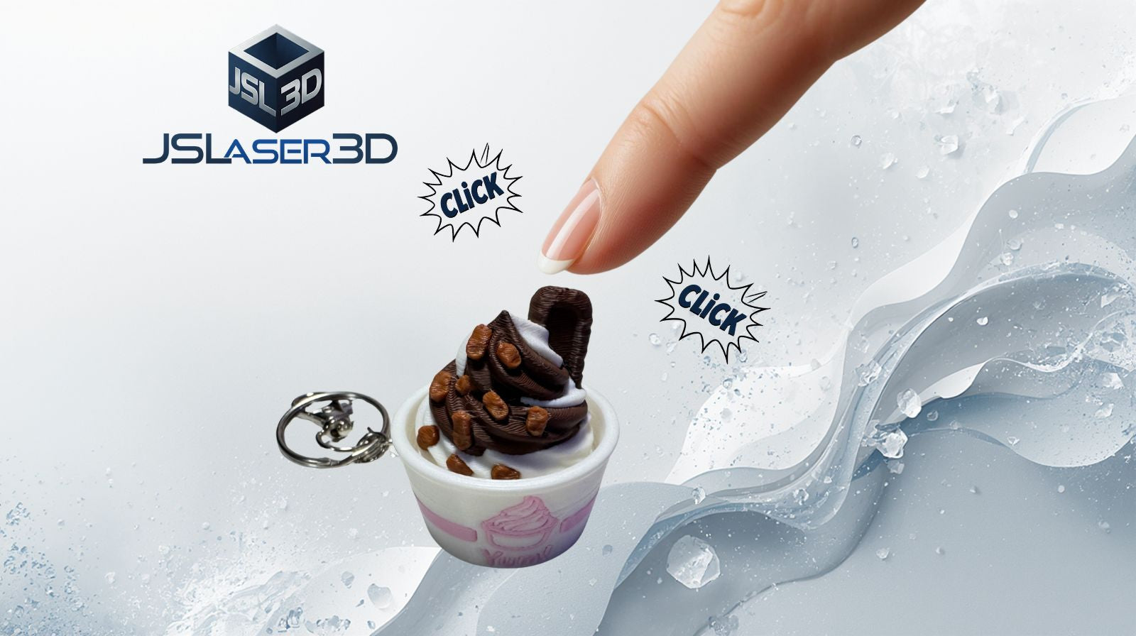 Frozen Yogurt Clicker Keychain