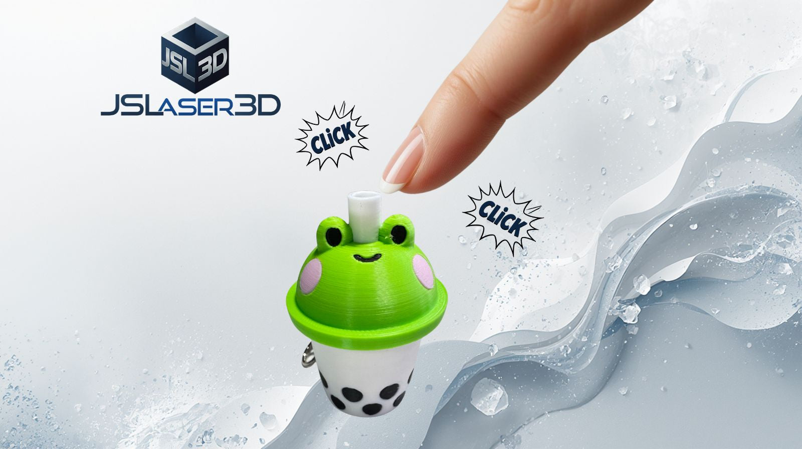Bubble Tea Clicker Keychain