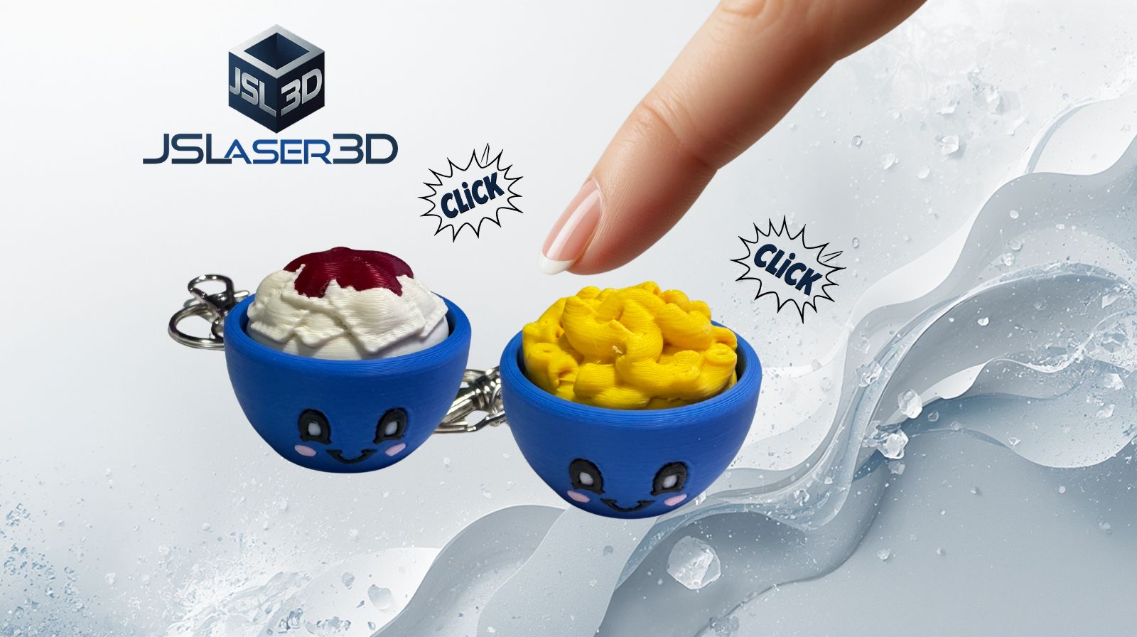 Pasta Bowl Clicker Keychain