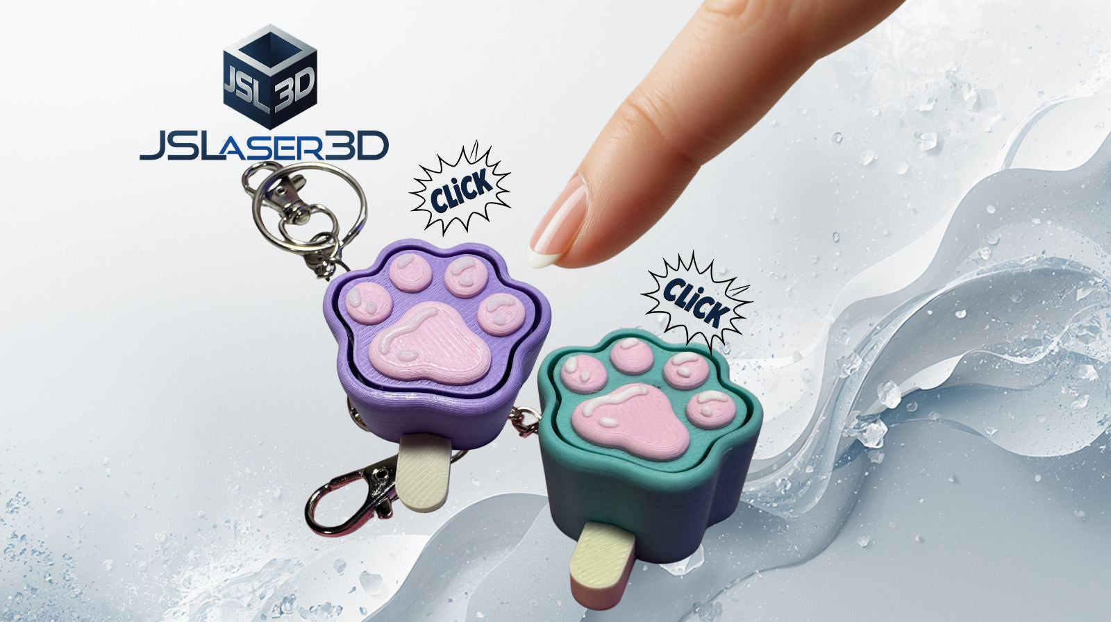Pawsicle Clicker Keychain