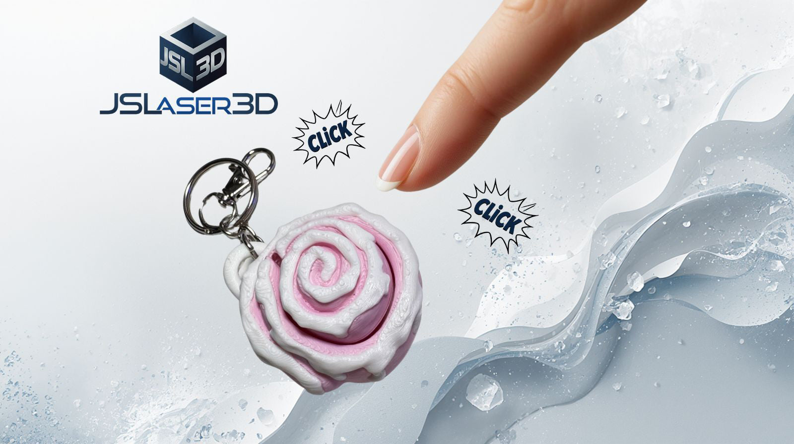 Cinnamon Roll Clicker Keychain