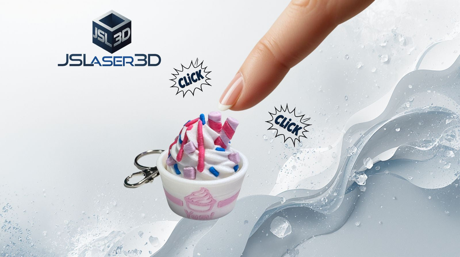 Frozen Yogurt Clicker Keychain