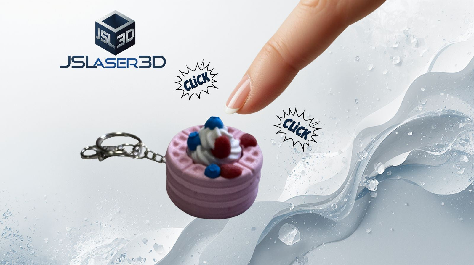Strawberry Waffle Clicker Keychain